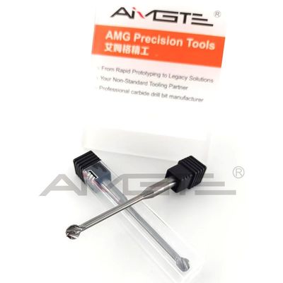 No Coating Custom End Mill Lollipop Ball End Mill Bit 6mm 4 Flutes Reduced Shank