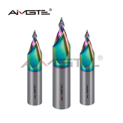60 Degree Engraving Endmill 2 Flutes CNC End Mill Customized With DLC Coating