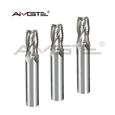 4 Flute Carbide Roughing End Mill High Feed Serrated End Mill h6 For Steel / Stainless