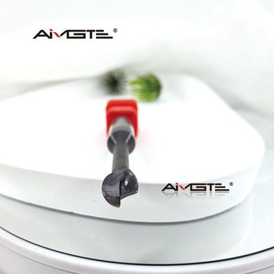 2 Flute Solid Carbide Ball Nose End Mill HRC55 Coated for Steel Lollipop Cutter Precision Forming Radius Milling Cutter CNC Machine Tool TiAlN Coated